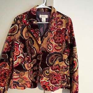 Size M. Sturdy Stretch, Crushed Velvet Susan Bristol Blazer